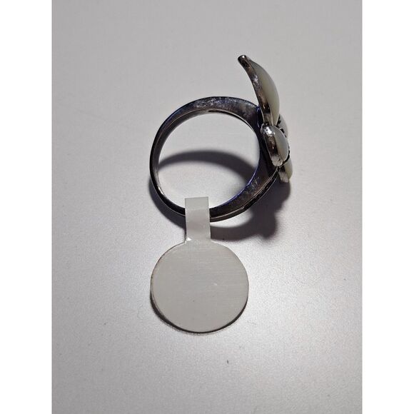 Silver tone butterfly ring size 6 - Picture 4 of 11